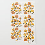 Sunflower Watercolor - Yellow & Black Palette Wallpaper Gallery Image 2
