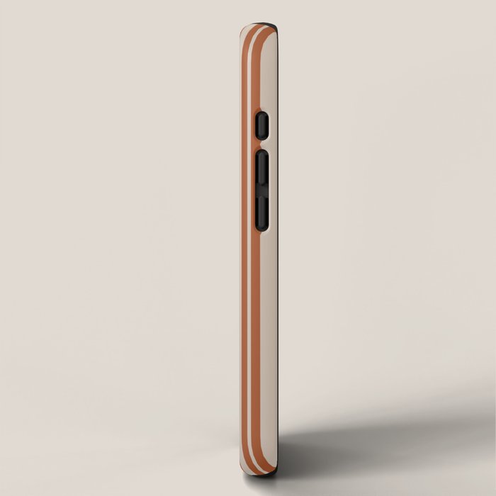 Rust Clay and Putty Classic Double Stripe Pattern iPhone Case Gallery Image 2