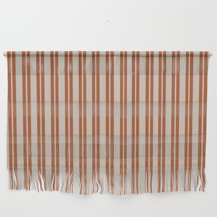 Rust Clay and Putty Classic Double Stripe Pattern Wall Hanging Gallery Image 1