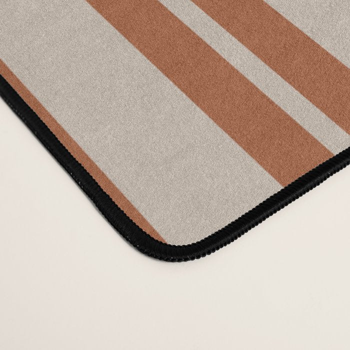 Rust Clay and Putty Classic Double Stripe Pattern Desk Mat Gallery Image 4