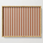 Rust Clay and Putty Classic Double Stripe Pattern Serving Tray Gallery Image 1