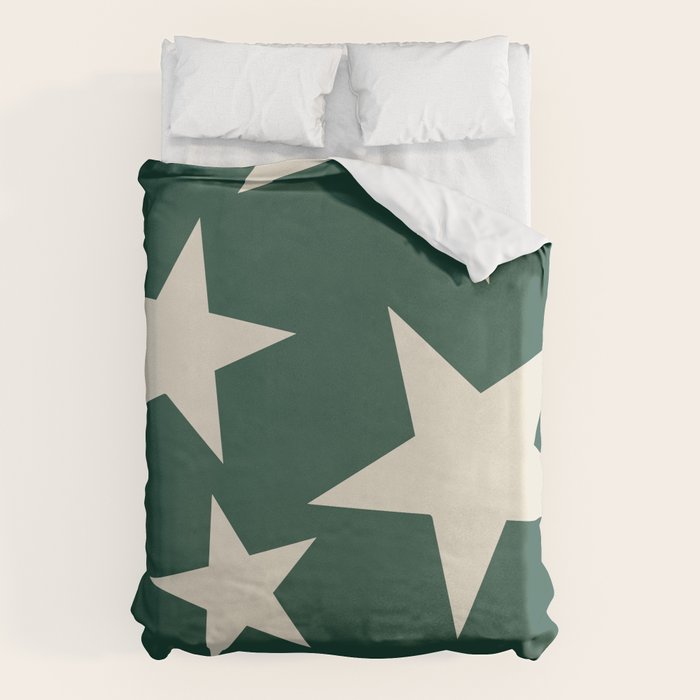 Big Ol Stars Old Money Green Duvet Cover Gallery Image 6