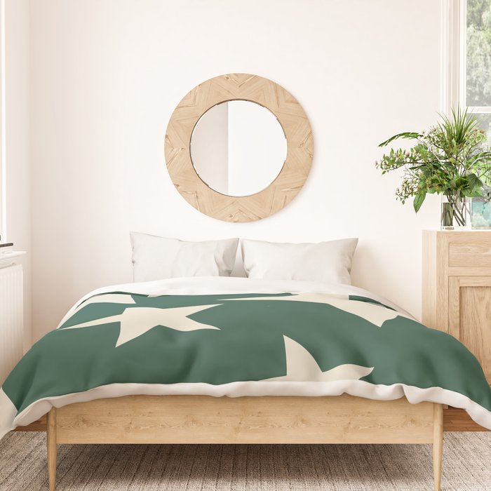 Big Ol Stars Old Money Green Duvet Cover Gallery Image 3