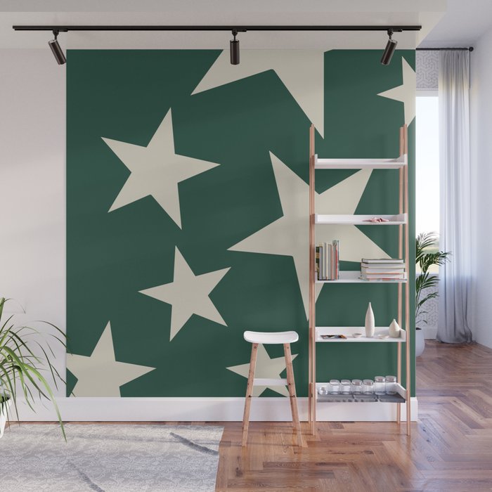 Big Ol Stars Old Money Green Wall Mural Gallery Image 1