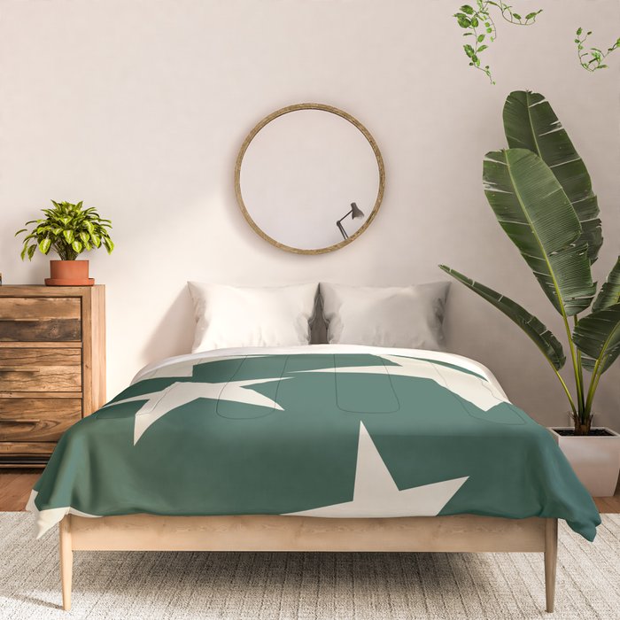 Big Ol Stars Old Money Green Comforter Gallery Image 3