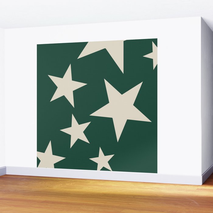 Big Ol Stars Old Money Green Wall Mural Gallery Image 2