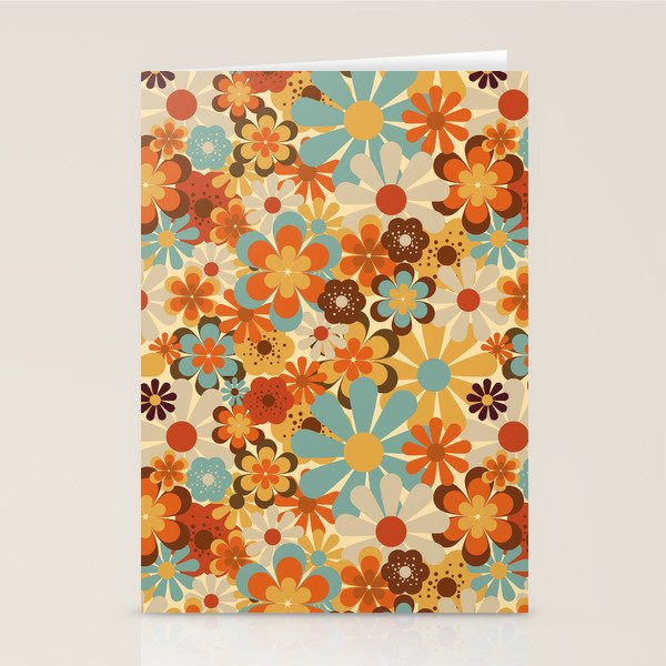 70's Retro Floral Patterned Prints Stationery Card Gallery Image 2