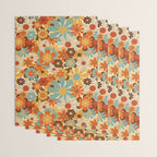 70's Retro Floral Patterned Prints Wrapping Paper Gallery Image 3