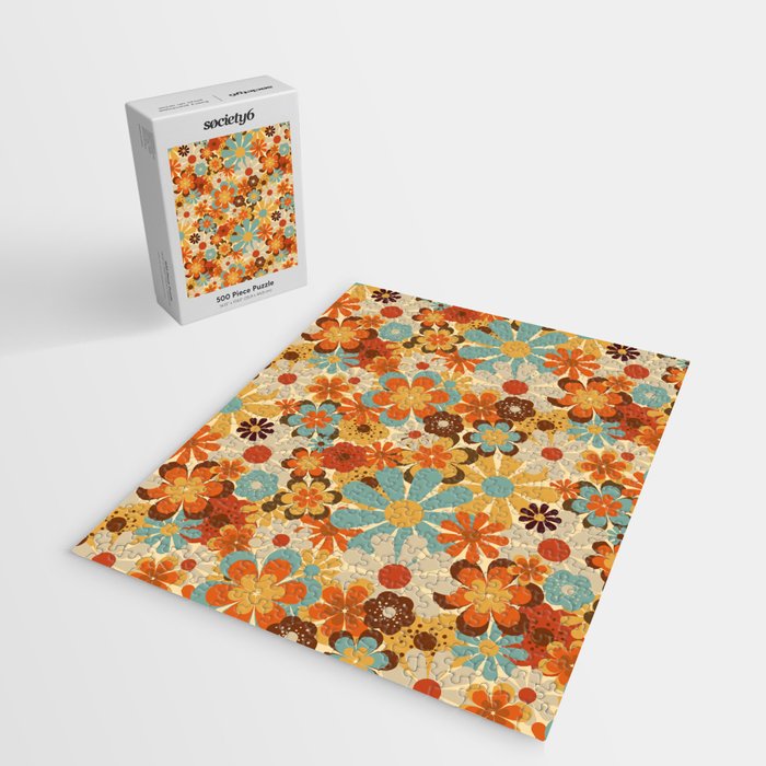 70's Retro Floral Patterned Prints Jigsaw Puzzle Gallery Image 2