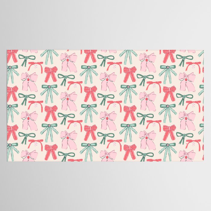 Fancy Christmas Ribbons and Bows Tablecloth Gallery Image 2