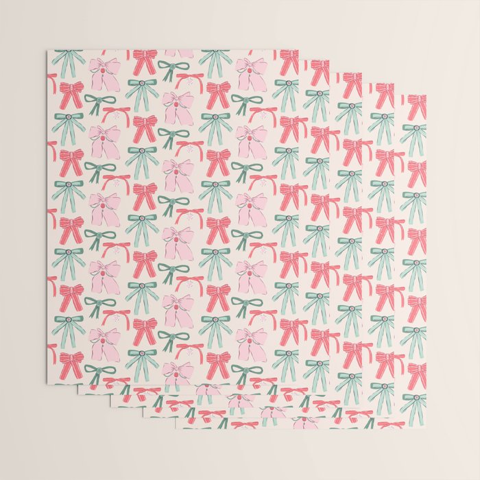 Fancy Christmas Ribbons and Bows Wrapping Paper Gallery Image 3