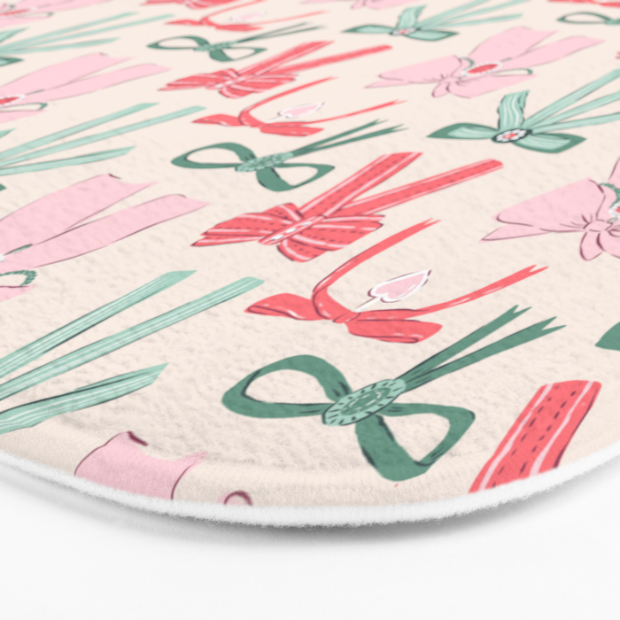 Fancy Christmas Ribbons and Bows Bath Mat Gallery Image 3