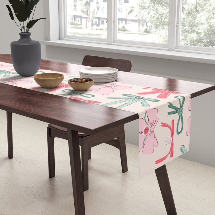 Fancy Christmas Ribbons and Bows Table Runner Gallery Image 2