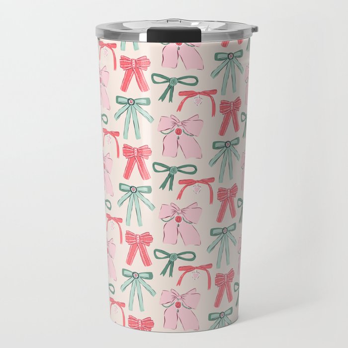 Fancy Christmas Ribbons and Bows Travel Mug Gallery Image 1