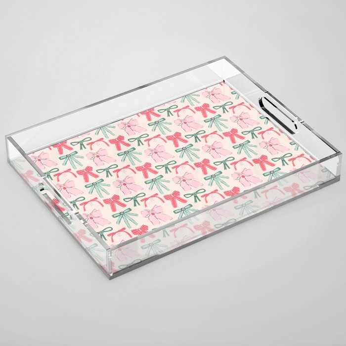 Fancy Christmas Ribbons and Bows Acrylic Tray Gallery Image 1