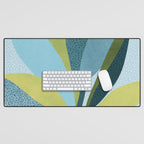 Abstract Maximal Flora in French Blue and Olive Desk Mat Gallery Image 1