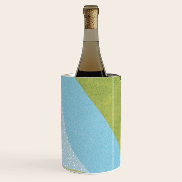 Abstract Maximal Flora in French Blue and Olive Wine Chiller Gallery Image 2