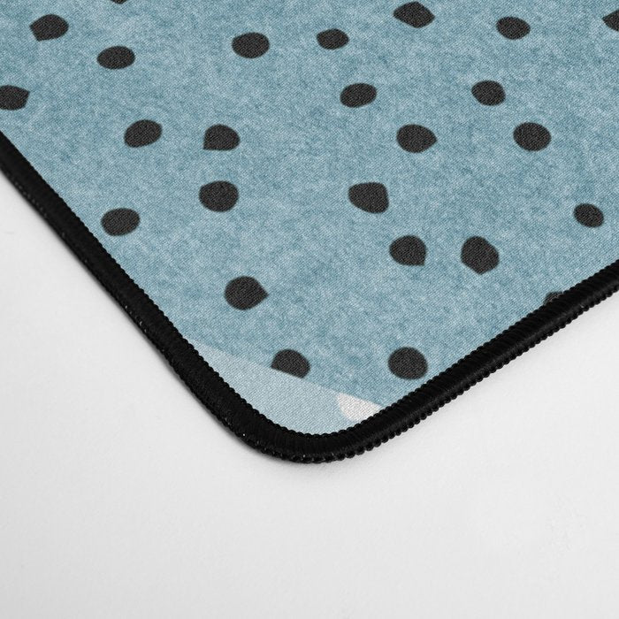 Abstract Maximal Flora in French Blue and Olive Desk Mat Gallery Image 4