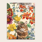 Cat and Floral Pattern IV Notebook Gallery Image 4