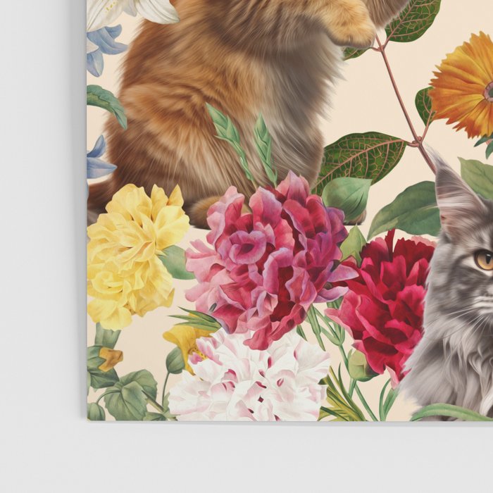 Cat and Floral Pattern IV Poster Gallery Image 3
