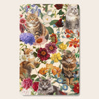 Cat and Floral Pattern IV Cutting Board Gallery Image 1