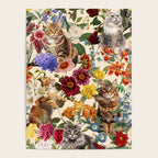 Cat and Floral Pattern IV Poster Gallery Image 4