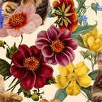 Cat and Floral Pattern IV Coffee Mug Gallery Image 2