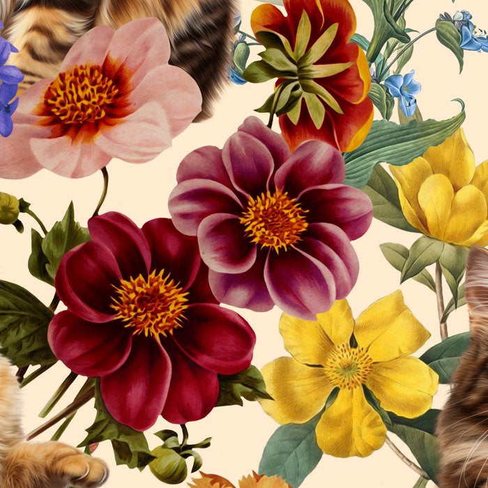 Cat and Floral Pattern IV Coffee Mug Gallery Image 2
