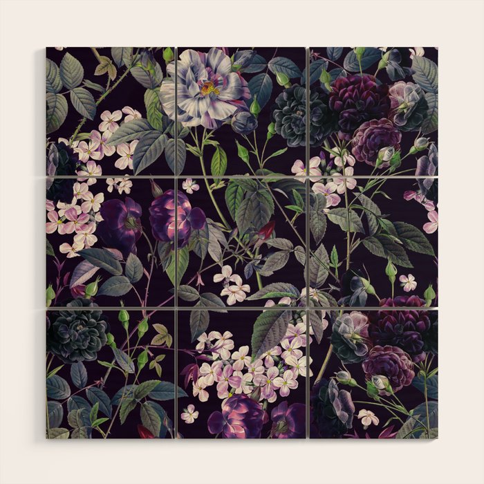 Rose Garden - Night II Wood Wall Art Gallery Image 1