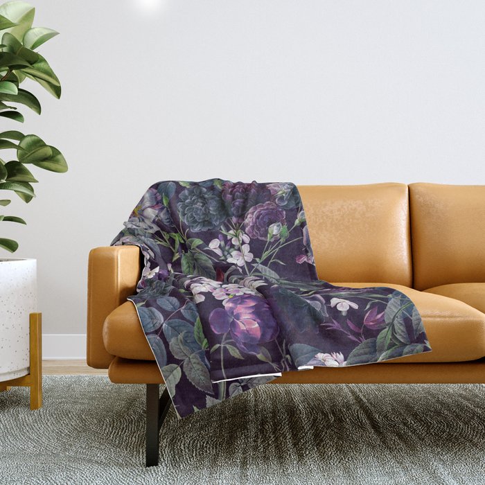 Rose Garden - Night II Throw Blanket Gallery Image 1