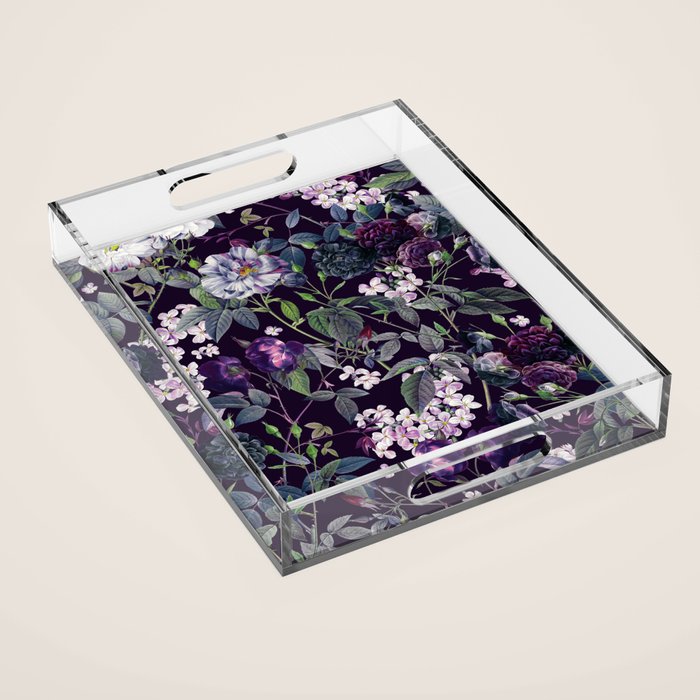 Rose Garden - Night II Acrylic Tray Gallery Image 1