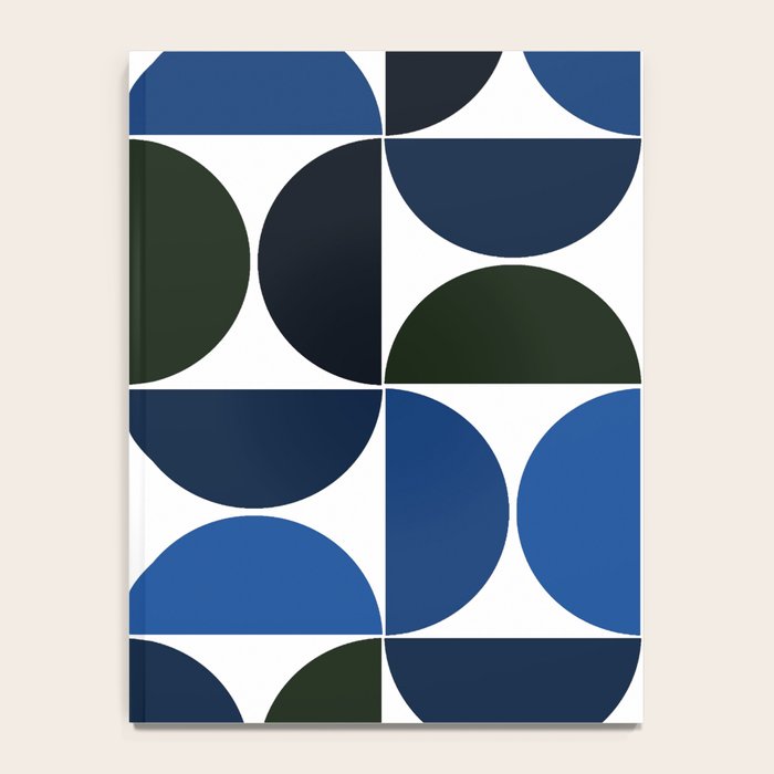 Mid century modern geometric Indigo Blue Notebook Gallery Image 4