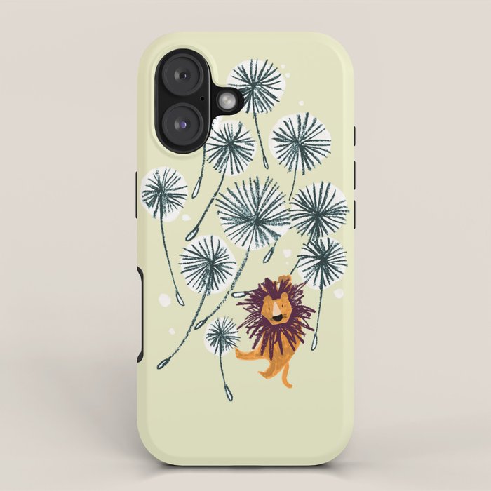 Lion on dandelion iPhone Case Gallery Image 1