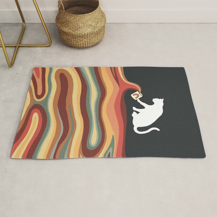Rainbow cat 1b black magic coffee milk drop Rug Gallery Image 1