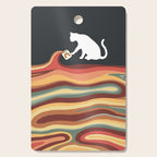 Rainbow cat 1b black magic coffee milk drop Cutting Board Gallery Image 1