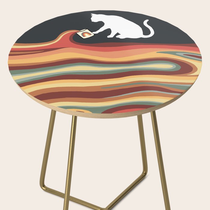 Rainbow cat 1b black magic coffee milk drop Side Table Gallery Image 2
