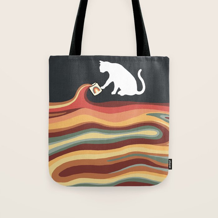 Rainbow cat 1b black magic coffee milk drop Tote Bag Gallery Image 1