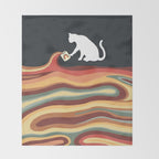 Rainbow cat 1b black magic coffee milk drop Throw Blanket Gallery Image 2