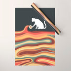 Rainbow cat 1b black magic coffee milk drop Wrapping Paper Gallery Image 1