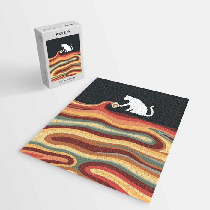 Rainbow cat 1b black magic coffee milk drop Jigsaw Puzzle Gallery Image 2