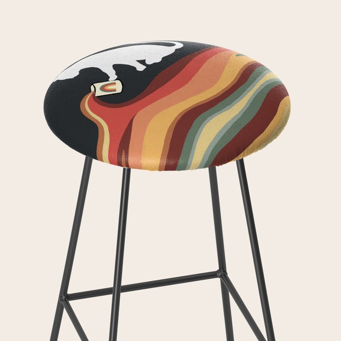 Rainbow cat 1b black magic coffee milk drop Stool Gallery Image 2