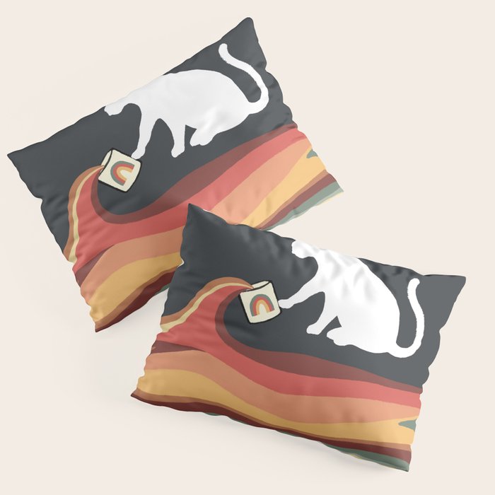 Rainbow cat 1b black magic coffee milk drop Pillow Sham Gallery Image 3