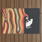 Rainbow cat 1b black magic coffee milk drop Outdoor Rug Gallery Image 1