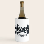 HAPPY CAMPER Black and White Retro Wine Chiller Gallery Image 1