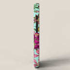 Tropical Bloom Serenade Exotic Floral Pattern Vintage Botanical Vibes Turquoise iPhone Case Gallery Image 2