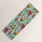 Tropical Bloom Serenade Exotic Floral Pattern Vintage Botanical Vibes Turquoise Yoga Mat Gallery Image 1
