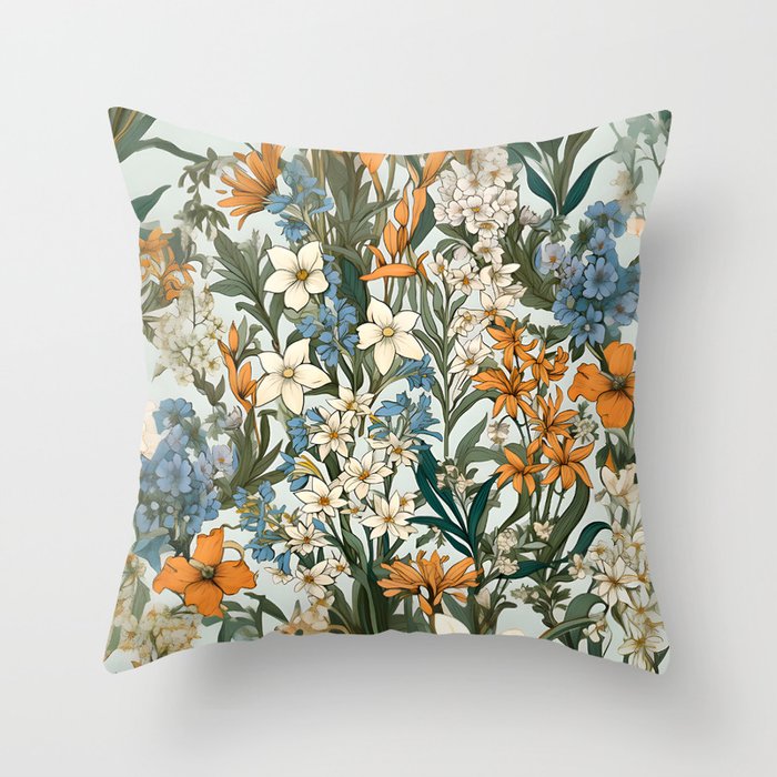 Countryside Bloom Floral Cottage Allure Throw Pillow Gallery Image 1