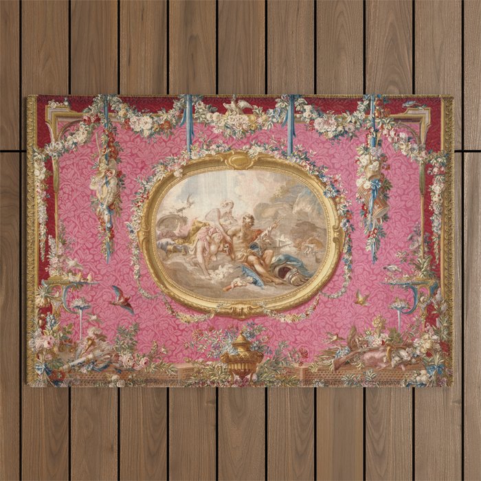 Romantic Venus French Louis XIV Tapestry by Francois Boucher Outdoor Rug Gallery Image 1