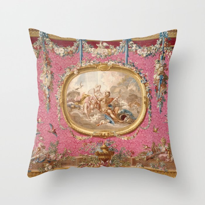 Romantic Venus French Louis XIV Tapestry by Francois Boucher Throw Pillow Gallery Image 6