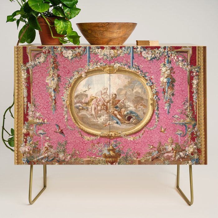 Romantic Venus French Louis XIV Tapestry by Francois Boucher Credenza Gallery Image 1